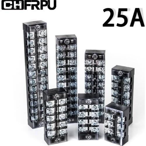 1pcs 25A 600V TB-2503 TB-2504 TB-2505 TB-2506 TB-2510 Dual Row Barrier Screw Terminal Block Strip Wire Connector Wiring tool