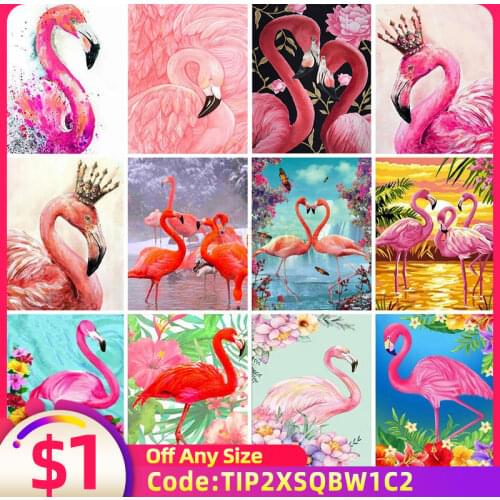 EverShine 5D DIY Diamond Painting Flamingo Full Square Diamond Embroidery Animals Cross Stitch Handmade Art Home Decoration