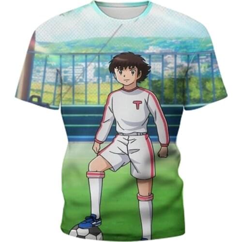 New Cartoon Anime Captain Tsubasa 3D Printing Men Women Fashion T-Shirt Summer Boy Girl Cool Clothing Tshirt Teens Birthday Gift