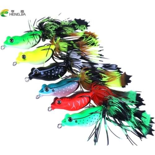 HENGJIA 6pc Frog Lure High Quality Fishing Bait 6 colors fishing lures 7cm-2.76"/0.46oz-13g fishing tackle