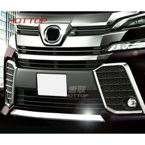 TopUnion Chrome Front Bottom Bumper Protection Hood Lower Grille Cover Trim Strip For Toyota Alphard Vellfire 2016 2017 20182019