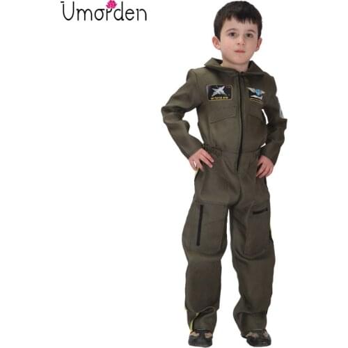 Umorden Purim Carnival Halloween Costumes Kids Boy Air Force Costume Boys Airman Special Forces Pilot Cosplay