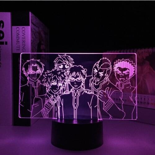 The Disastrous Life of Saiki Kusuo Anime 3D Led Night Light for Bedroom Decor Birthday Gift Colorful Nightlight Manga 3D Lamp