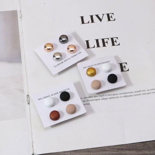 Strong Metal Plating Magnetic Hijab Clip Safe Hijab Brooch Luxury Accessory No Hole Pins Brooch Magnet for Muslim Scarf