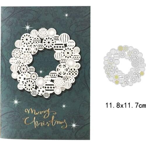 Circle Christmas Garland Craft Metal Cutting Dies Scrapbooking Album DIY Paper Xmas Card Craft Embossing Die 2020
