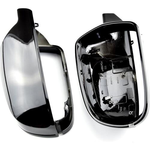 Left Right Gloss Bright Black Rearview Wing Mirror Cover Cap For Audi A4 B8.5 S4 2011-2016 A3 8P 2010-2013 A5 S5 2010-2016