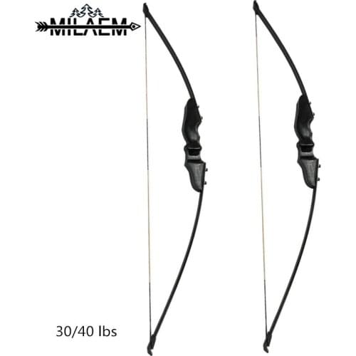1Piece 30/40 lbs Hunting Black Recurve Bow Right Hand/Left Hand Simple Takedown Bow For Adult Beginner Training Shooting Outdoor