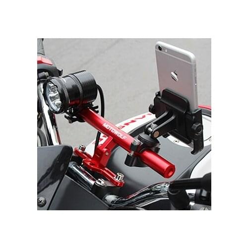 Metal Motorcycle Bike Extension Crossbar Bracket Extender Lengthen Mount Lightweight Flashlight Motorcycle GPS Phone Holder