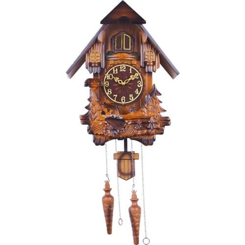 Pendulum European Cuckoo Clock Vintage Large Art Creative Wood Living Room Wall Clock Personality Kids Rooms Decor Home DA60WC