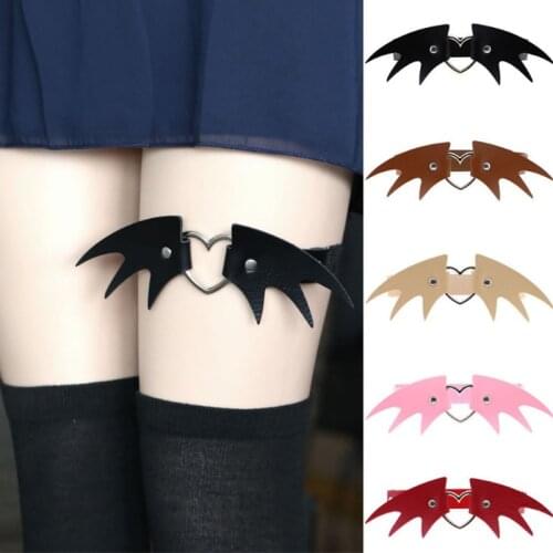 New PU leather Halloween heart accessories Cool vintage women wing Leg ring Handmade Nightclub Goth Anklet Jewelry Gift