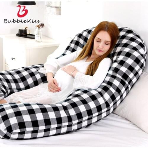Bubble Kiss Pillows For Sleeping Cotton Home Body Pillow U-Shaped Side Sleeper Pregnancy Pillow Maternity Lumbar Throw Pillows