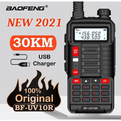 2021 Baofeng New Professional Walkie Talkie UV 10R 30km 128 Channels VHF UHF Dual Band Two Way CB Ham Radio Baofeng UV-10R