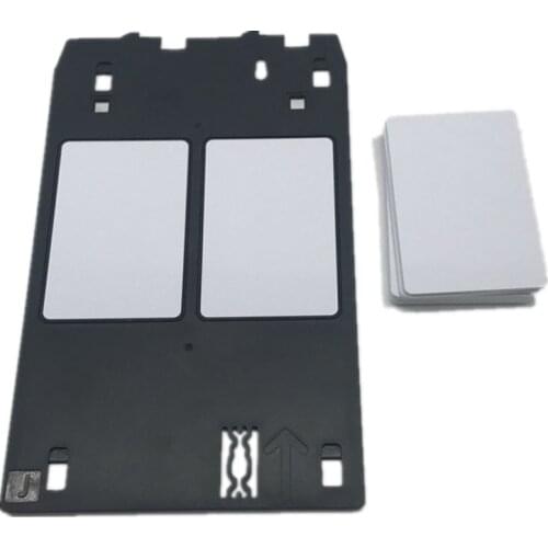 50pcs glossy CR80*30Mil blank Inkjet white PVC Card+1pc ID Card Tray for Canon MX 923 922 924 925 926 etc inkjet printers