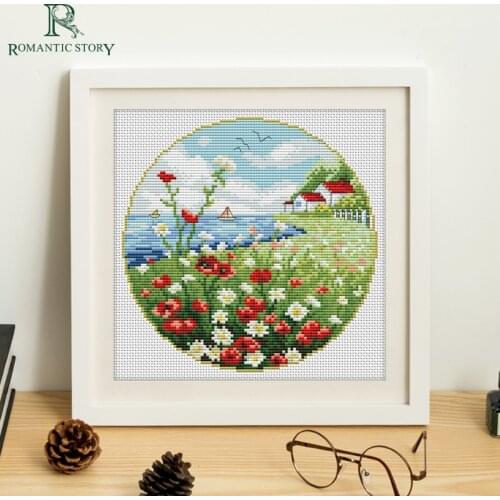 Romantic Story Cross Stitch Kits Handmade Needlework Cartoon Paintings Counted DIY Kids Embroidery Cross-Stitch New Arrival