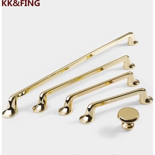 KK&FING High-end Gold Cupboard Handles Drawer Knobs Kitchen Cabinet Pulls Furniture Gold Knob Bedroom Decor