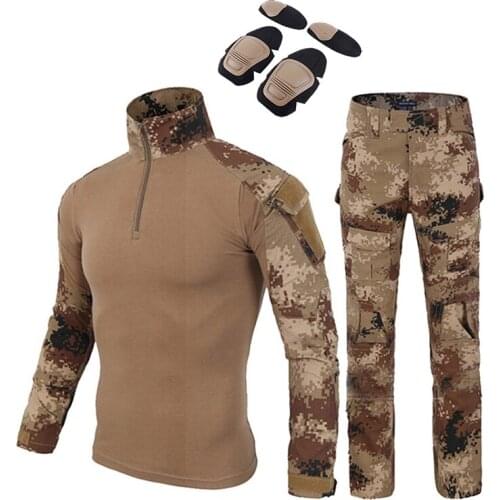 Game Clothing Shirt + Pants Elbow Knee Pads Army Military Uniform Camouflage Tactical Combat Suit Airsoft War
