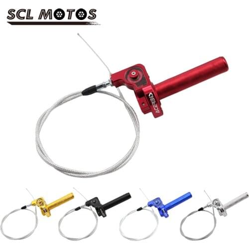SCL MOTOS 1PC 22mm 7/8'' Motorcycle Throttle Settle Twist Grip Handle Throttle Grip With Throttle Cable For Dirt Pit Bikes ATV