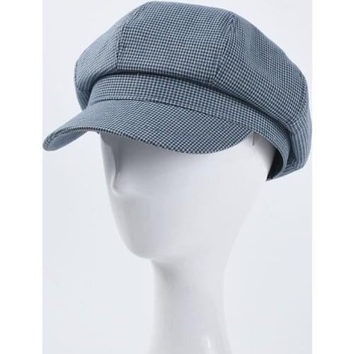Womens Hat Flat Cap Military Cap Spring Autumn Linen Octagonal Cap Solid Color Flat Top Military Hats Young Student Hat Female