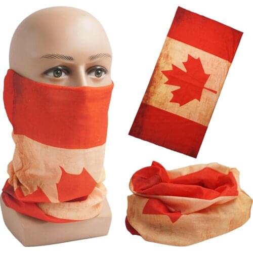 Canadian Flag Scarves Half Face Mask Unisex Fashion Neck Warmer Tubular Bandanas Windproof Headwear Outdoor Hiking