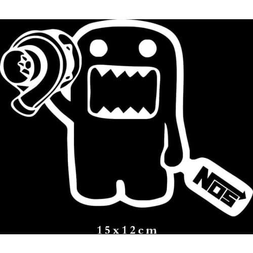 15cmx12cm Funny Car Stickers Toon Lovely DOMO TURBO AND NOS Decals PVC Kk for Volkswage
