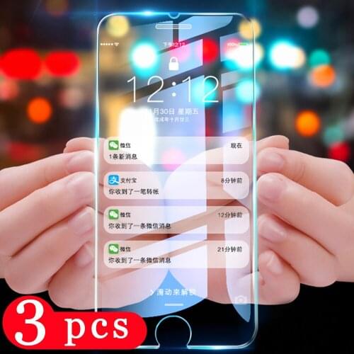 3Pcs tempered glass for iphone 11 pro X XR XS MAX 8 7 6 6S plus SE 2020 protective film phone screen protector glass smartphone