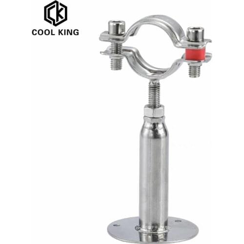 15mm-108mm OD Stainless Steel SS304 Pipe Clamp Clip Support bracket with base plate Pole Length 50mm-100mm