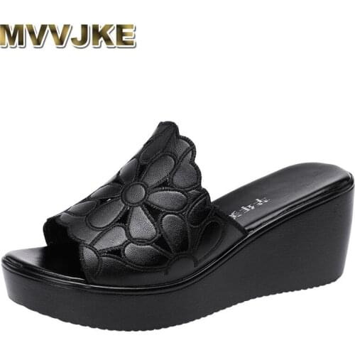 MVVJKE2021 Summer New Slope Heel Sandals One Line Thick Bottom High Heel Waterproof Platform Fashion Slope Heel Sandals
