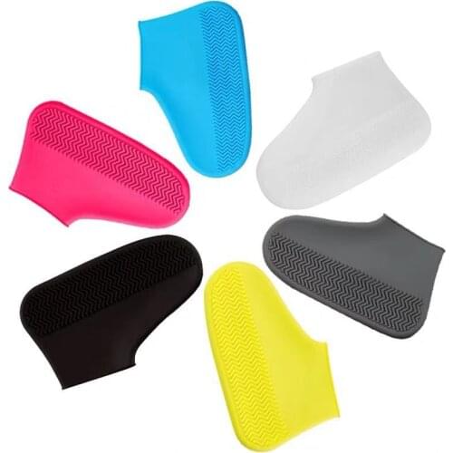 1Pair Unisex Boots Waterproof Shoe Covers Silicone Non-Slip Shoes Outdoor Protectors Rain Boots Reusable Rubber Boot 5 Colors