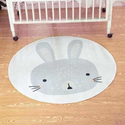 120cm Round Rabbit Non-slip Kids Child Crawling Mattress Sleeping Rest Pad for Infant Toddler Playing Rugs