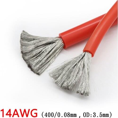 14AWG Silicone Gel Rubber Wire OD 3.5mm Flexible Cable High Temperature Insulated Copper Ultra Soft Electron DIY Line Colorful