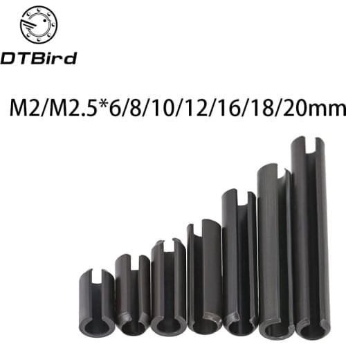 20pcs/Lot M2X6mm-20mm M2.5X6mm-20mm GB879 Steel Split Spring Dowel Tension Roll Pin Resilient Cylindrical Cotter Size M2 M2.5