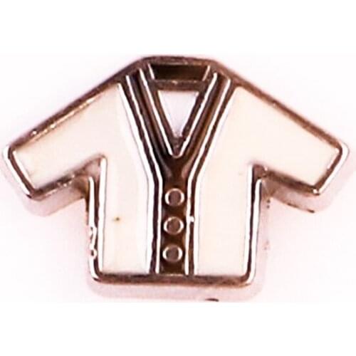 F726 White clothes shape floating charms for living memory glass floating locket charms DIY jewelry 20pcs/lot