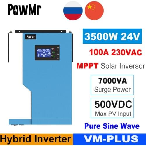 PowMr 3.5/5.5kW Hybrid Inverter100A MPPT Pure Sine Wave 48V 11000VA 220V-240V Solar Inveter Rибридный инвертор With Wifi Modle