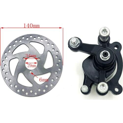 49CC Gas Mini Dirt Bike Front Brake with 140mm disc brake Caliper Kit Electric Scooter ATV Black