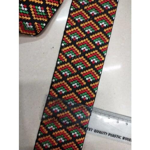 5yards/lot wide 5cm Woven Jacquard Ribbon geometric design for clothing accessory LS-420