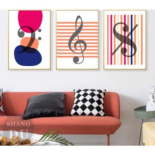 Abstract Music Element Artwork Poster Trendy Style Wall Art Prints Canvas Painting Contemporary Interior Living Room Decoration