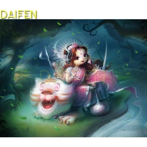 DIY Diamond painting Full Square Diamond embroidery Cross stitch Cartoon tiger girl Full Round Diamond mosaic Cartoon tiger girl