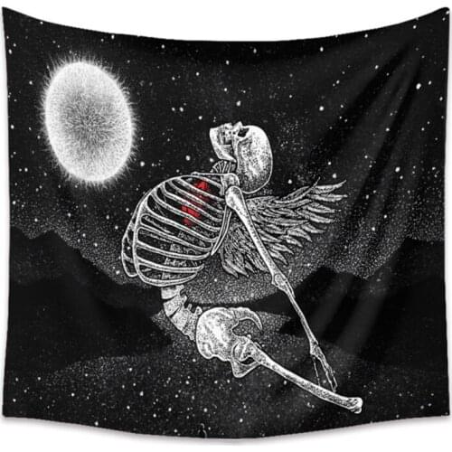 Bohemian Psychedelic Wall Carpet Skull Background Fabric For Bedroom Living Room Decoration Practical and durable tapestry