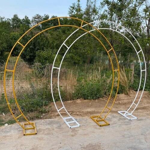 Wedding Arch Party Backdrop Iron Arch Flower Stand Props Double Round Ring Arch Frame Flowers Door Decor Birthday Party Arch