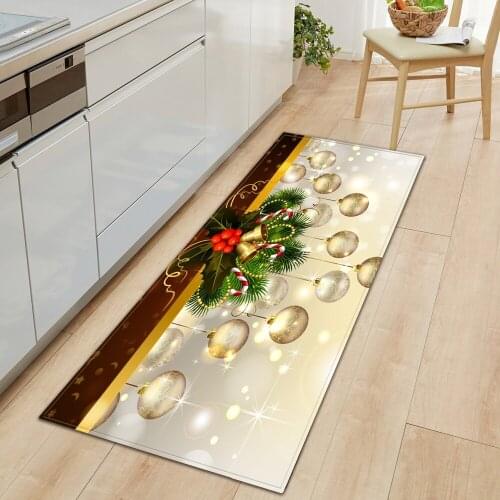 Home Kitchen Mat In The Bathroom Doormat Entrance Christmas Decoration Carpet For The Long Floor Balcony Hallway Anti-Slip Rug