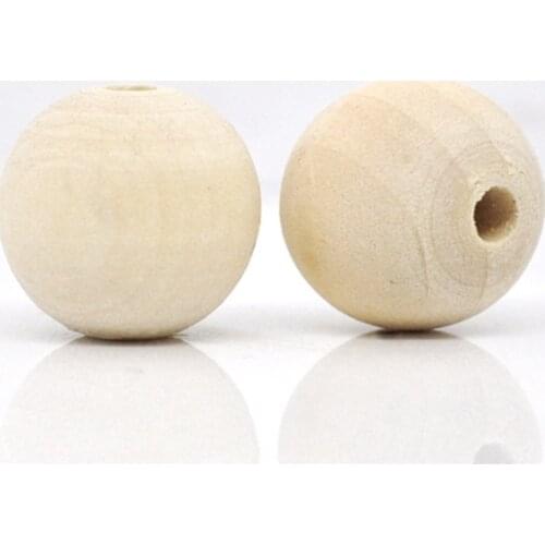 DoreenBeads 50PCs Round Wood Loose Spacer Beads DIY Jewelry Making Wooden Accessories ,Fast Shipping, 17mm-18mm (B12713), yiwu