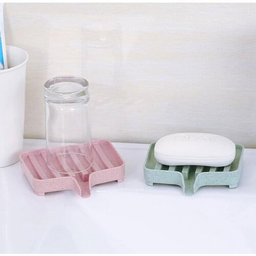 Drain Soap Box Tray Soapbox 1 Pcs Shower Soap Tray Tool Soap Dish Plate Holder Sponge Holder Pp Wheat Straw Storage Rack