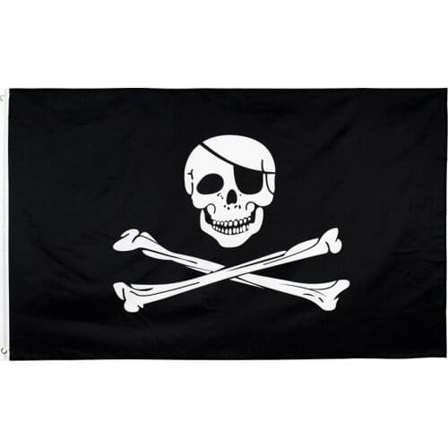 90x150cm Jolly Roger Skull Cross Bones Pirates Flag