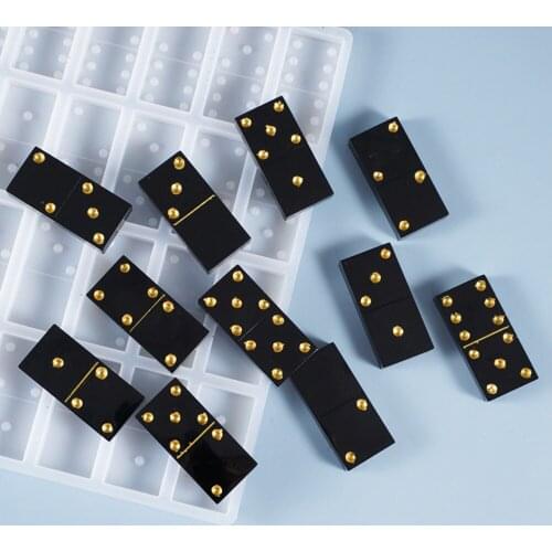 DIY Crystal Epoxy Dominoes Resin Mold Dominoes Game Card Mold Creative Personality Dominoes Silicone Mold Handmade Making Tools