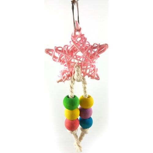 LHXMAS PET TOYS Parrot Toy Toy bird Rattan five-pointed star bite toy