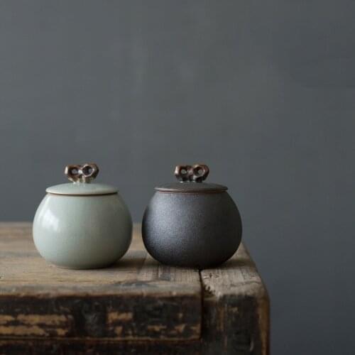 Ceramic Tea Cans Can Be Sealed Tea Cans Candies Dried Fruit Storage Cans Home Decoration Desktop Ornaments Exquisite Gifts