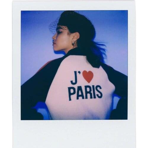 France Paris Colorblock Virgin Wool Terry Knit Crop Bomber Jacket Casual Cozy Chic Letter/Heart Crochet Rib Sporty Zip Cardigan