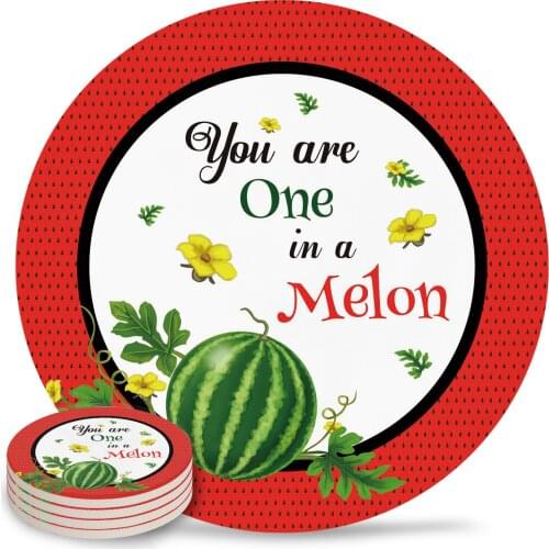 Summer Watermelon Fruit Coasters Coffee Table Decor Kitchen Accessories Ceramic Coaster Dinning Table Decoration Placemats