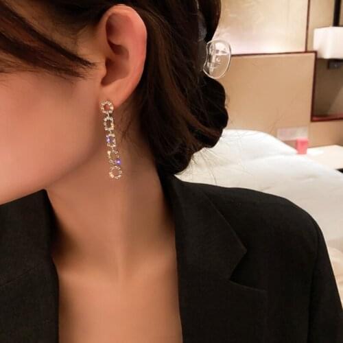 Summer new style personality creative iron chain pendant earrings luxury fashion casual banquet party earrings for women