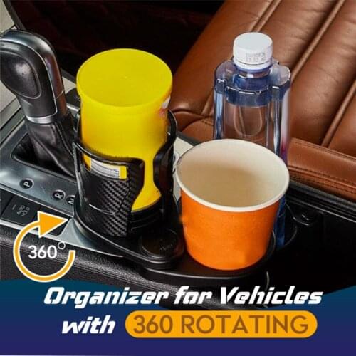 Multifunctional Auto Beverage Interior Accessories with Adjustable Extender 360 Degree Rotating Slip-proof Holder Cup Holder